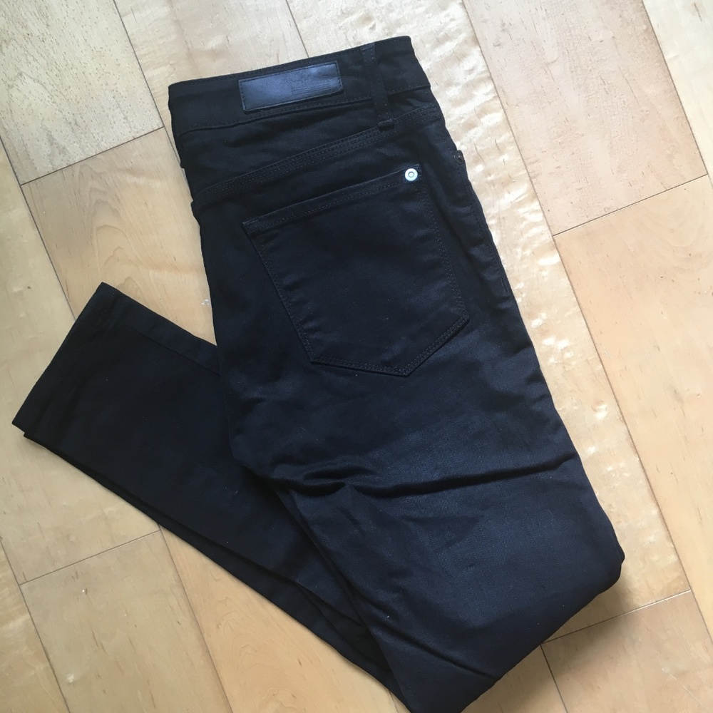 Baldwin Mid Rise Peg Leg Crop Black Jeans 27 Denim